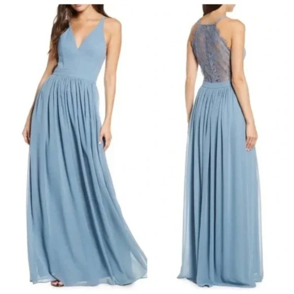 Lulus Everlasting Beauty Dress, Size L, Dusty Blue, Nwt